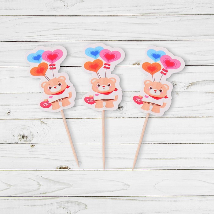 Пика для канапе "Мишка" (набор 12 штук)