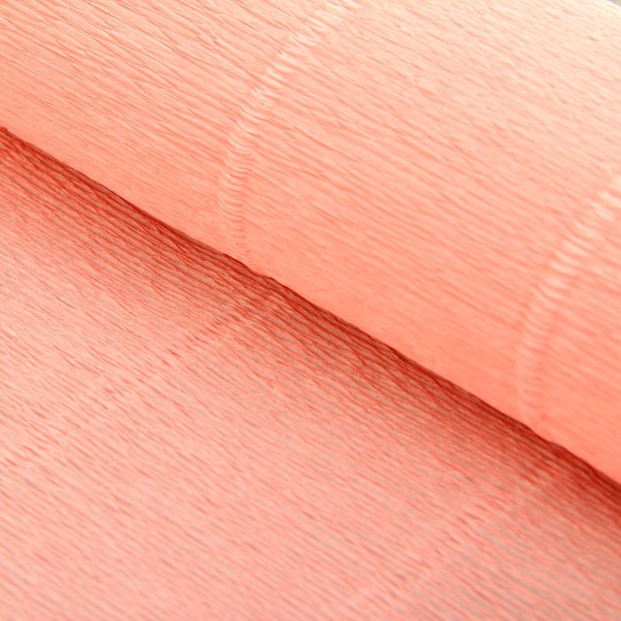 Бумага для упаковок и поделок, Cartotecnica Rossi, гофрированная, светлая, персиковая (камелия), розовая, рулон 1шт., 0,5 х 2,5 м