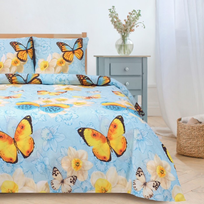 Постельное бельё "Этель" евро Весна 200х217 см, 220х240 см, 70х70 см - 2 шт., поплин 125 г/м²