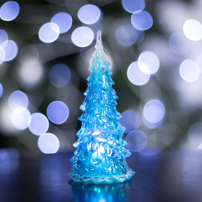 Игрушка световая "Елочка загадка" (батарейки в комплекте) 13 см, 1 LED, RGB, СИНЯЯ