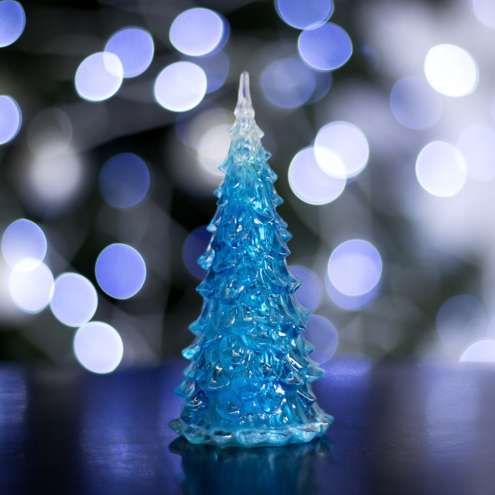 Игрушка световая "Елочка загадка" (батарейки в комплекте) 13 см, 1 LED, RGB, СИНЯЯ