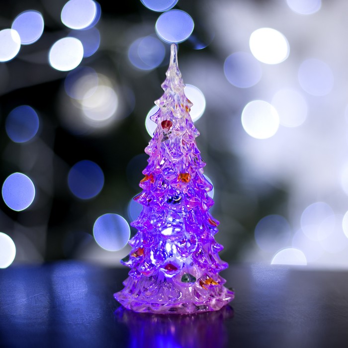Игрушка световая "Ёлочка радуга загадка" (батарейки в комплекте) 12 см, 1 LED, RGB, РОЗОВАЯ 107730