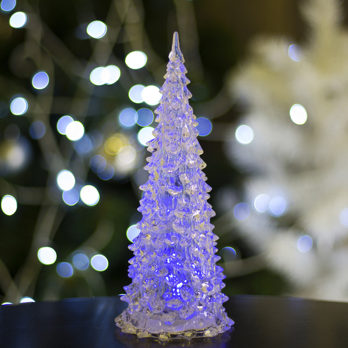 Игрушка световая "Ёлочка" (батарейки в комплекте) 22 см, 1 LED, RGB, прозрачная