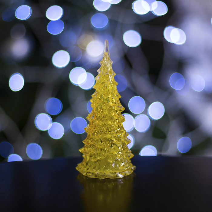 Игрушка световая "Ёлочка загадка" (батарейки в комплекте) 13 см, 1 LED, RGB, ЖЁЛТАЯ