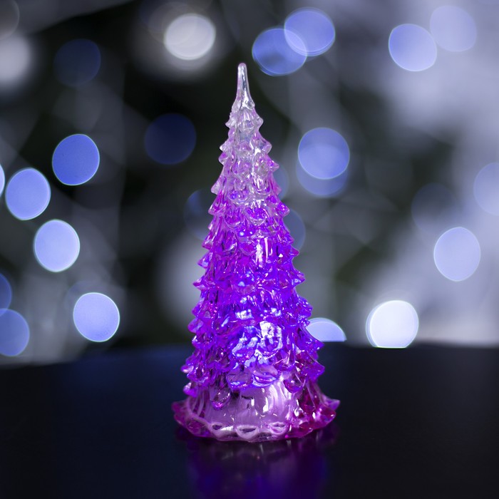 Игрушка световая "Елочка загадка" (батарейки в комплекте) 13 см, 1 LED, RGB, РОЗОВАЯ