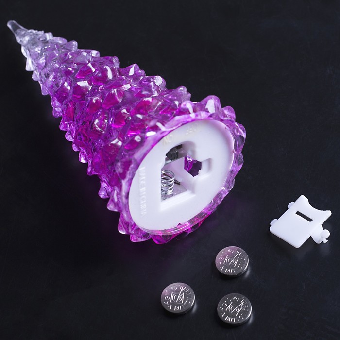 Игрушка световая "Елочка загадка" (батарейки в комплекте) 13 см, 1 LED, RGB, РОЗОВАЯ