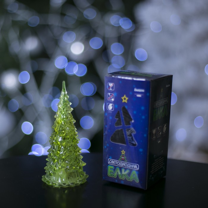 Игрушка световая "Ёлочка загадка" (батарейки в комплекте) 13 см, 1 LED, RGB, ЗЕЛЁНАЯ