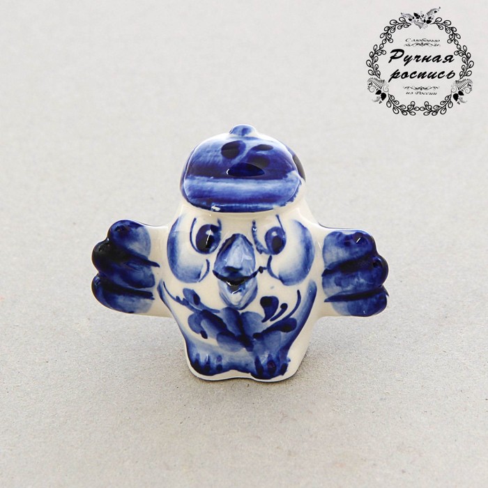 Сувенир «Цыплёнок - мальчик», гжель, кобальт