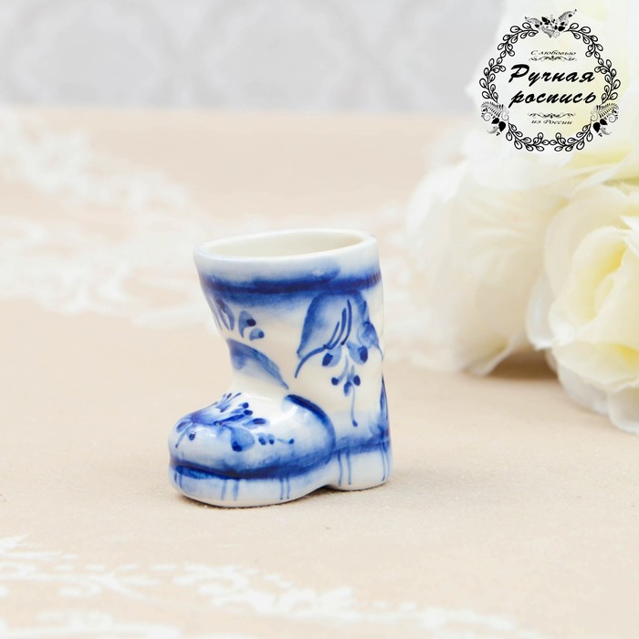 Сувенир «Сапожок», гжель, кобальт