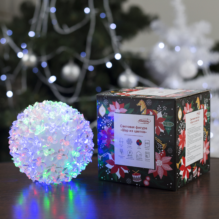 Фигура "Шар из цветов" 15х15 см, пластик, 100 LED, 240V RG/RB