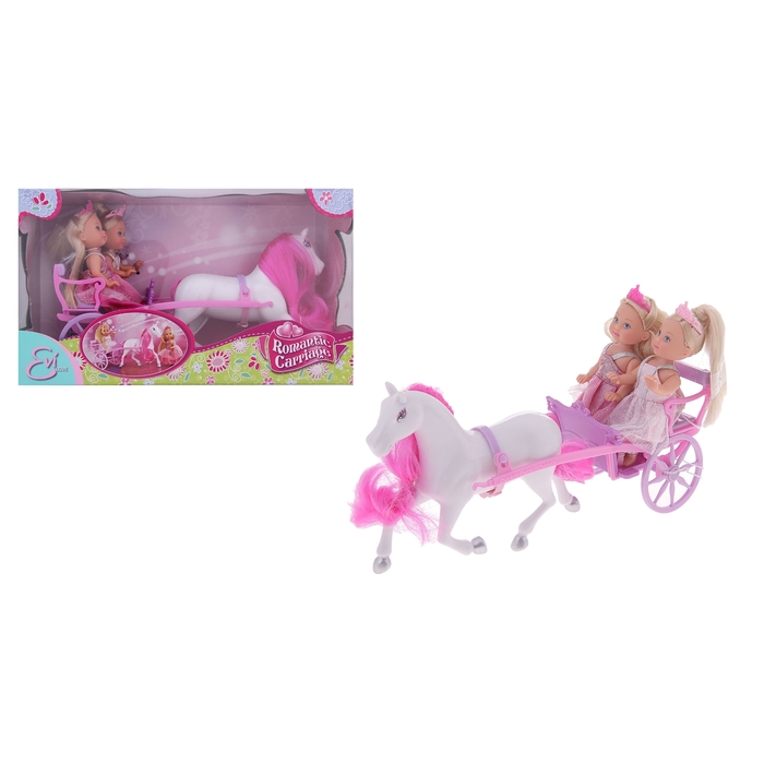 Набор кукол "Две Еви в карете с лошадью"