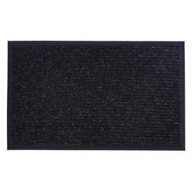 Коврик придверный влаговпитывающий, ребристый, «Стандарт», 50×80 см, цвет чёрный от Сима-ленд