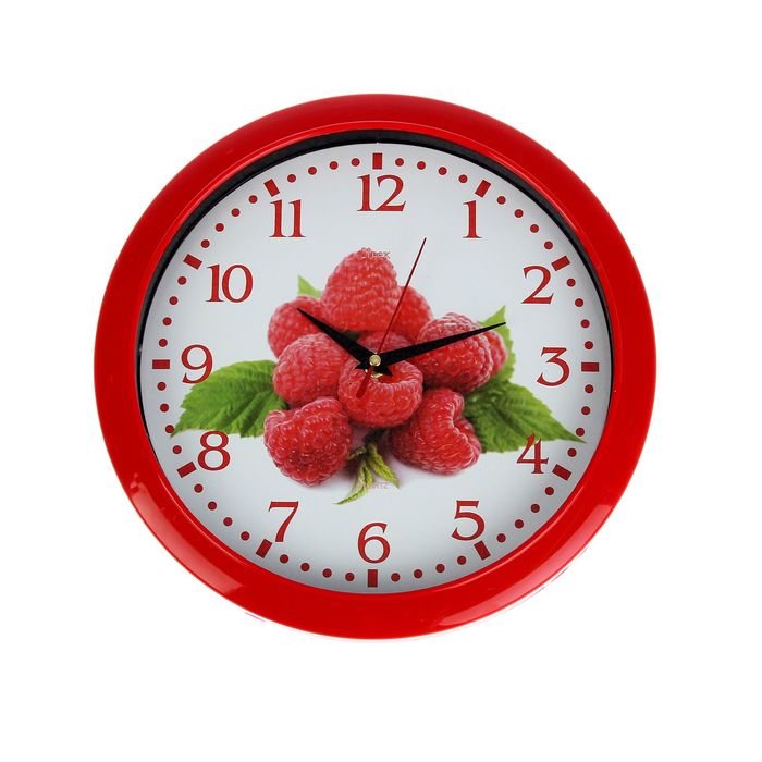 Часы настенные круглые "Горсть малины", классика, 30 см