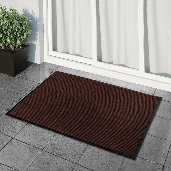 Коврик влаговпитывающий, ребристый "Стандарт", цвет коричневый