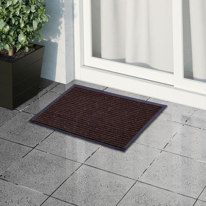 Коврик влаговпитывающий, ребристый "Стандарт", цвет коричневый
