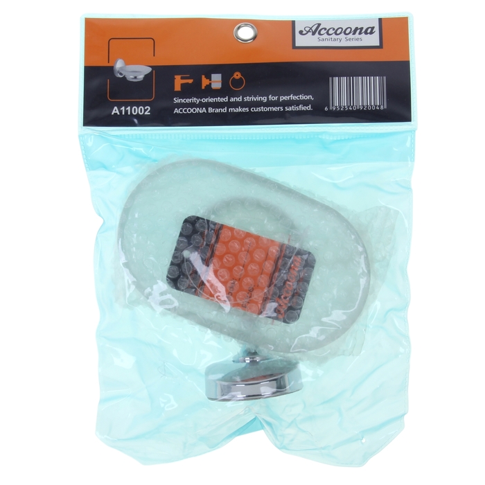 Мыльница настенная Accoona A11002, стеклянная, хром