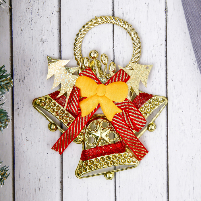 Украшение новогоднее "Колокольчики с бантом"