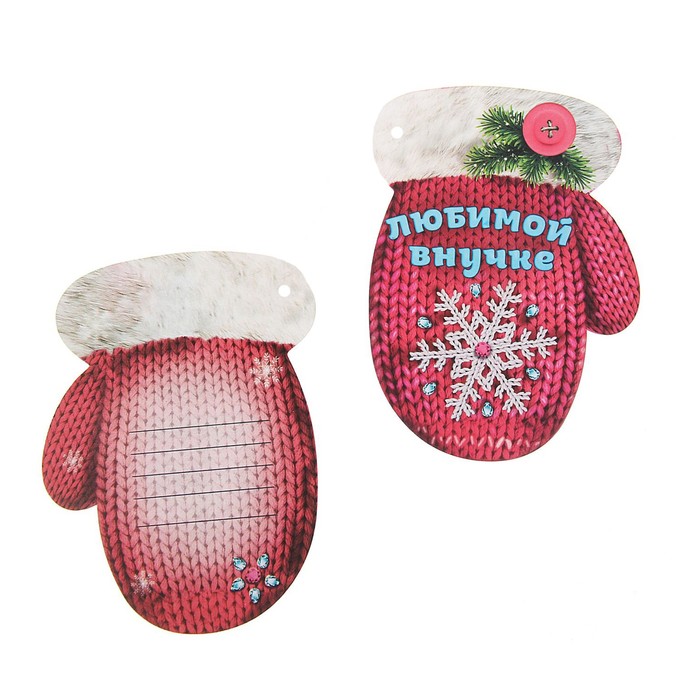 Шильдик декоративный на подарок «Любимой внучке», 7 × 9,3 см