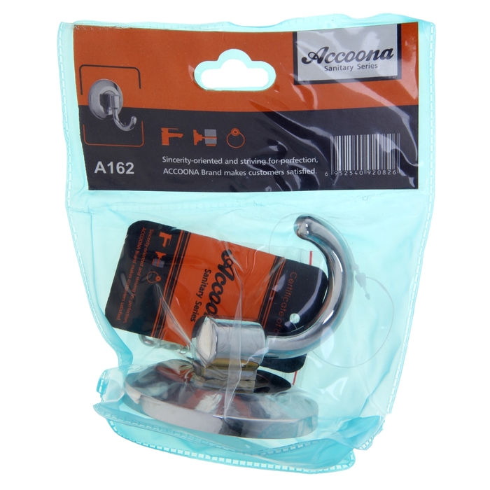 Крючок Accoona A162, настенный, хром