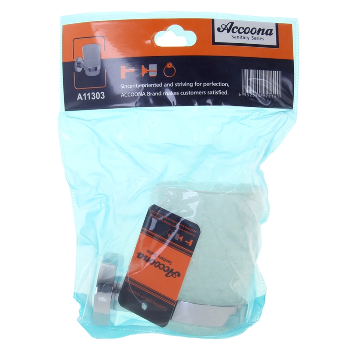 Держатель для зубных щеток Accoona A11303, настенный, 1 стакан, стекло, хром