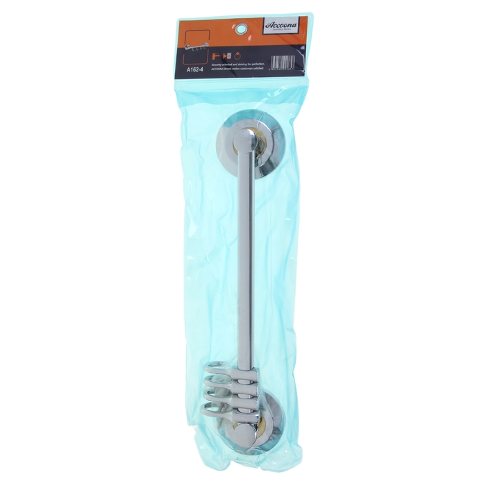 Крючок Accoona A162-4, настенный, двигающийся, на планке 4 шт, хром