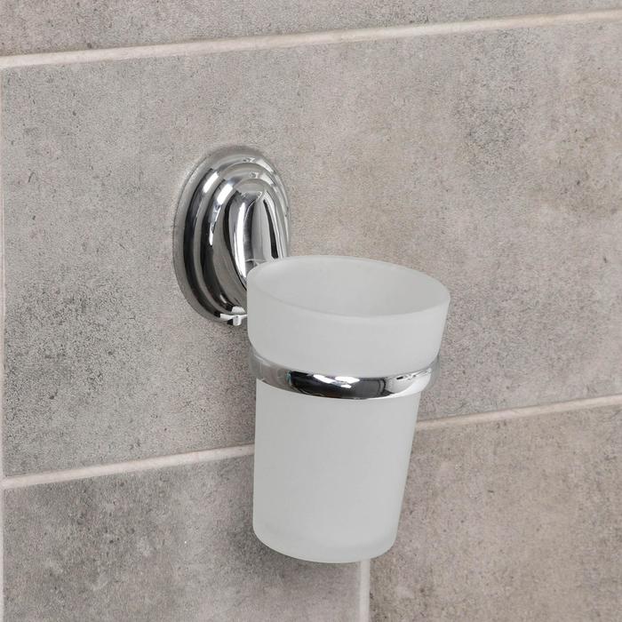 Держатель для зубных щеток Accoona A11103, настенный, 1 стакан, стекло, хром