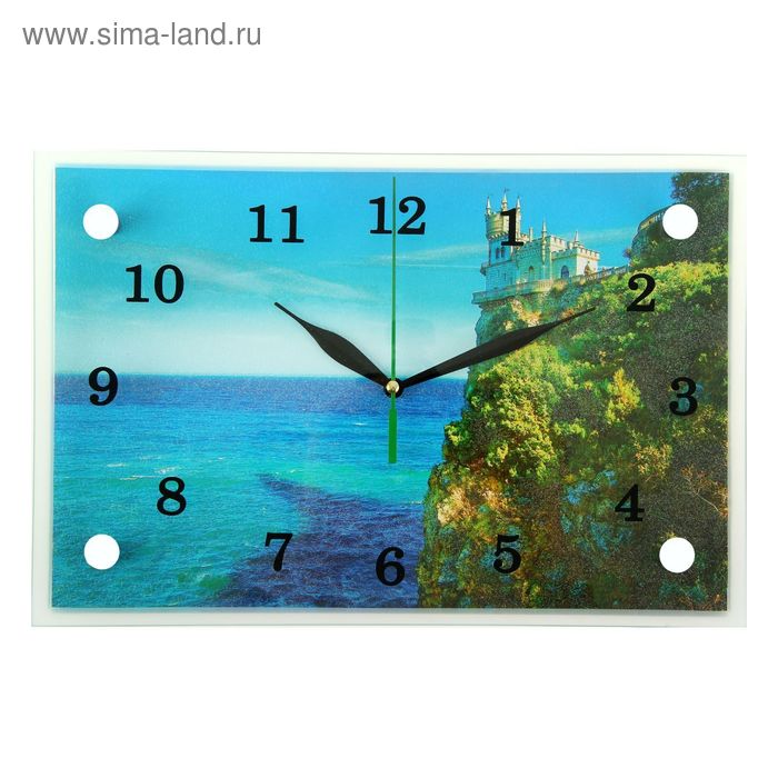 Часы настенные, серия: Море, Замок на краю скалы, 20х30 см