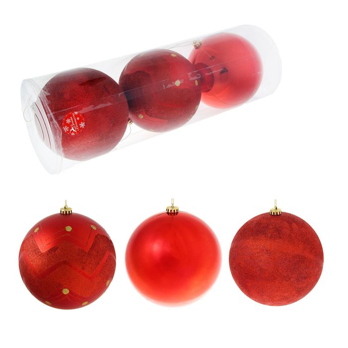Новогодние шары "Красные гиганты" (набор 3 шт.)