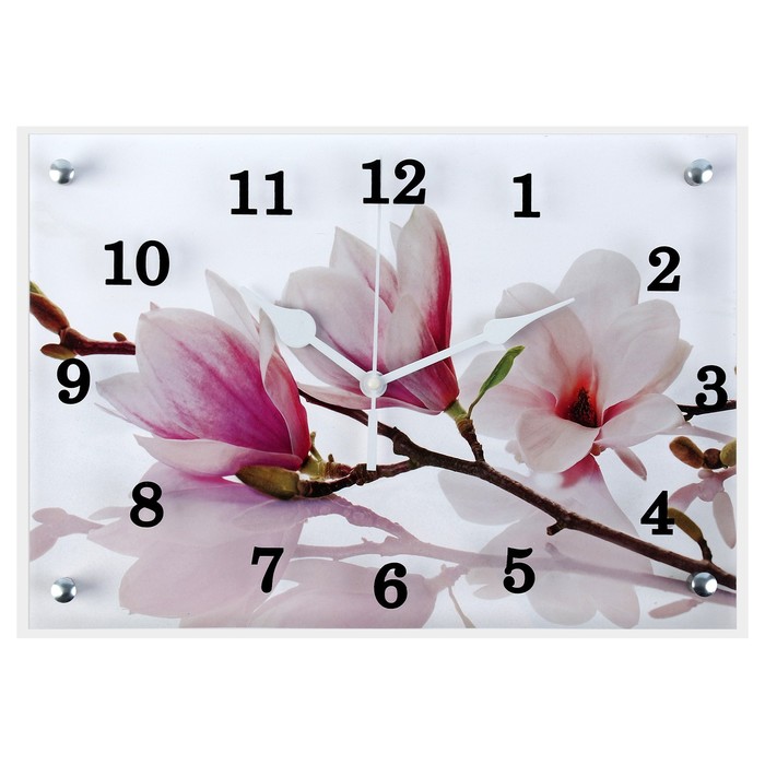 Часы настенные, серия: Цветы, Бело-сиреневые цветы, 25х35 см часы настенные серия цветы бело сиреневые цветы 20х25 см