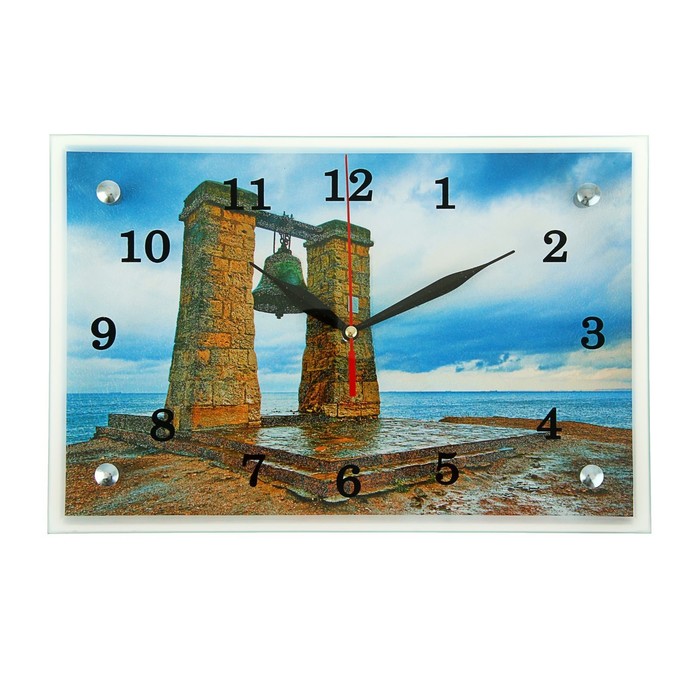 Часы настенные прямоугольные "Колокол в Херсонесе, Крым", 20х30 см микс