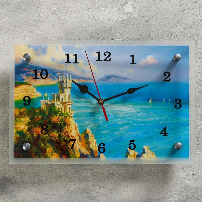 фото Часы настенные, серия: море, "ласточкино гнездо, крым", 20х30 см, микс сюжет