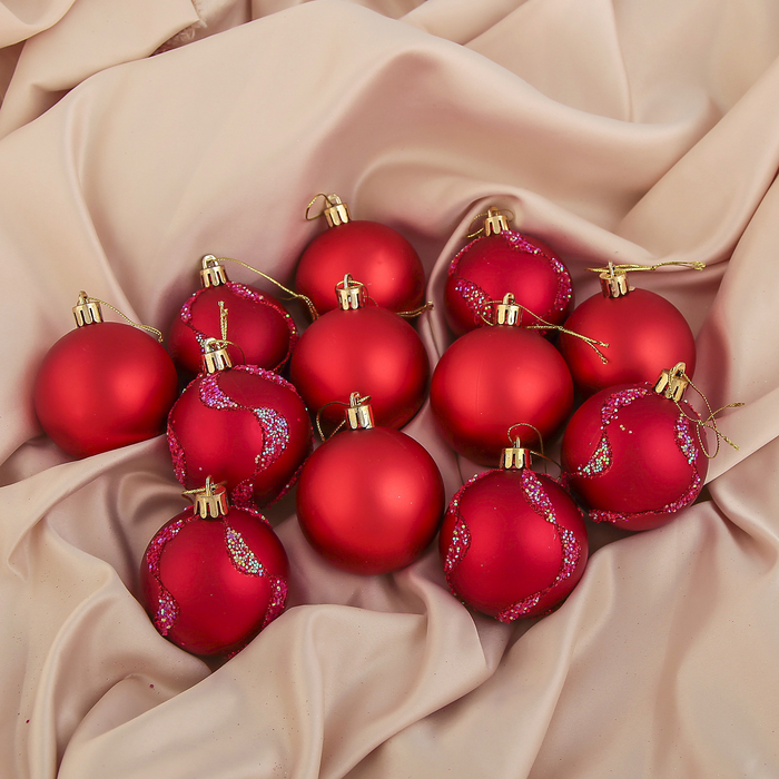 Новогодние шары "Красная муза" (набор 12 шт.)