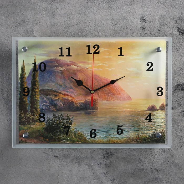 Часы-картина настенные, серия: Природа, Море и горы, 25х35 см