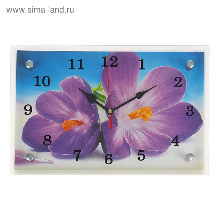 Часы-картина настенные, серия: Цветы, Сиреневые цветы, 20х30 см