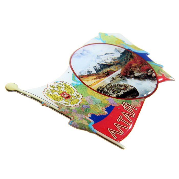 Магнит со смоляной заливкой в форме флага «Алтай»