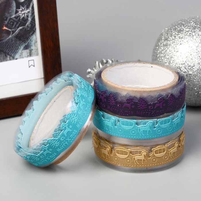 Клейкая лента декоративная текстильная "Сказочная " МИКС дл. 1 м., ш. 1,5 см