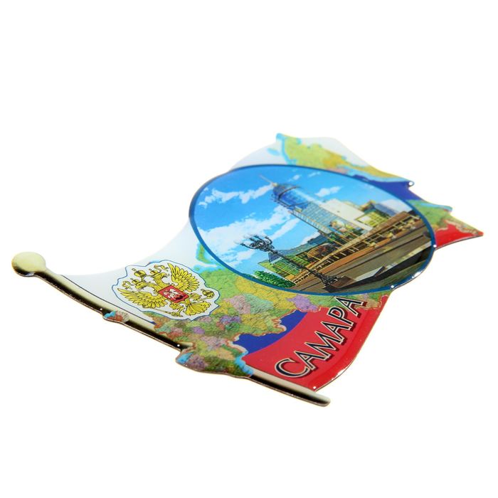 Магнит со смоляной заливкой в форме флага «Самара»