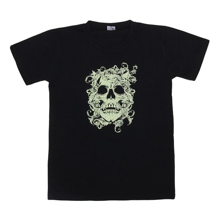 Футболка детская Collorista Glow "Череп", рост 158-164 см (40), 13-14 лет