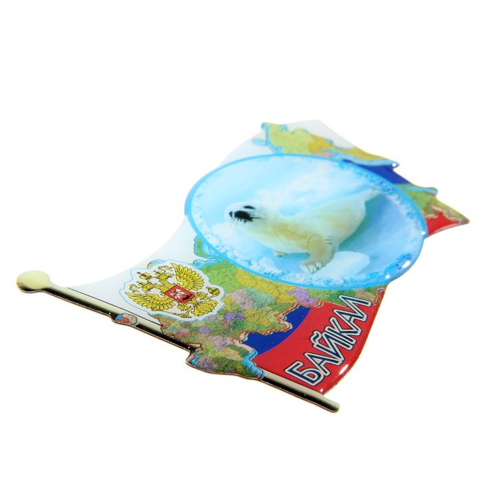 Магнит со смоляной заливкой в форме флага «Байкал»