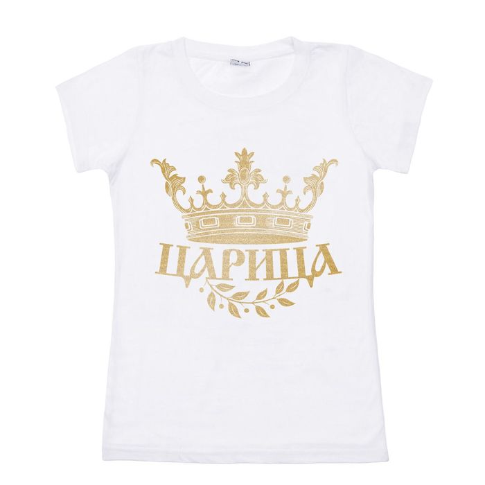 Футболка женская Collorista Gold Царица, размер XL (50), 100% хлопок, трикотаж