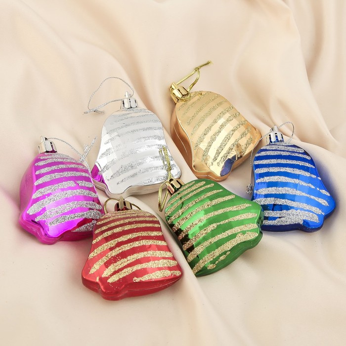 Ёлочные игрушки "Колокольчики рельефные" (набор 6 шт.)