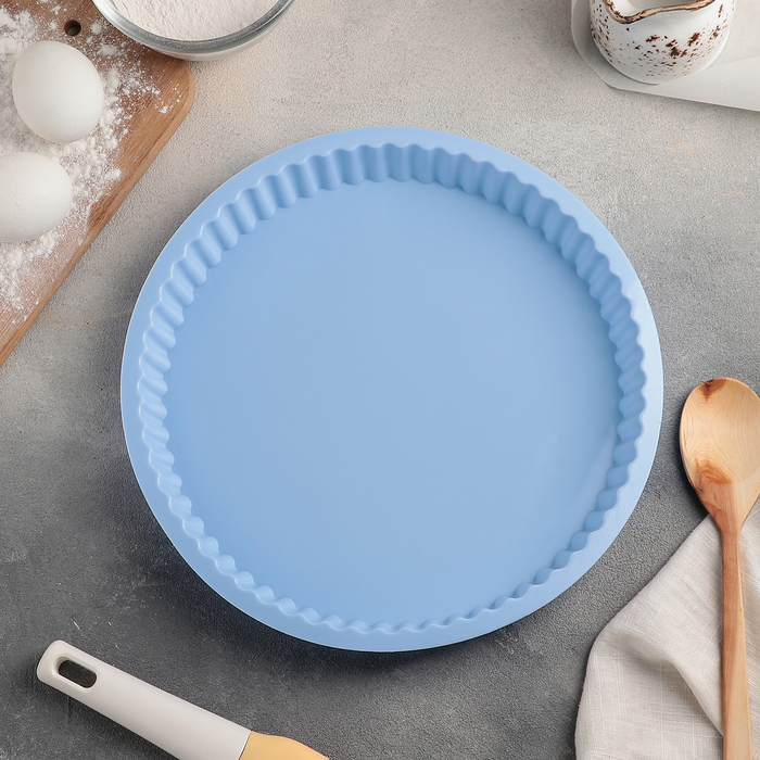 Форма для выпечки "Рифленый круг" 25х3 см, цвета МИКС