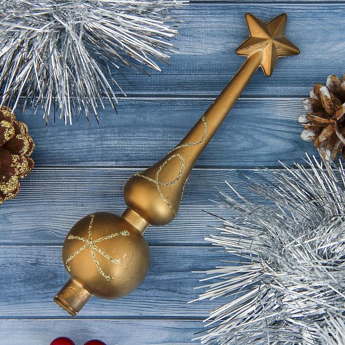 Верхушка на ёлку со звёздочкой "Золотой цветок"