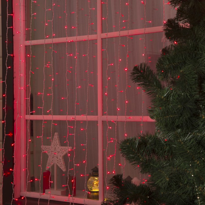Гирлянда "Занавес" улич. УМС, Ш:2 м, В:3 м, Н.Б. 2W LED-760-220V, БЕЗ контр. фикс КРАСН