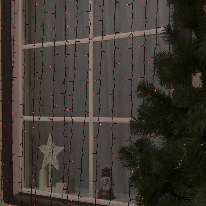 Гирлянда "Занавес" улич. УМС, Ш:2 м, В:6 м, Н.Т. 3W LED-1440-220V, БЕЗ контр. КРАСНЫЙ