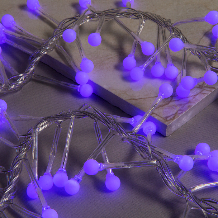 Гирлянда "Метраж" улич. УМС, Мишура шарики Д:6 м. Н.С. LED-576-220V фиксинг, ФИОЛЕТ