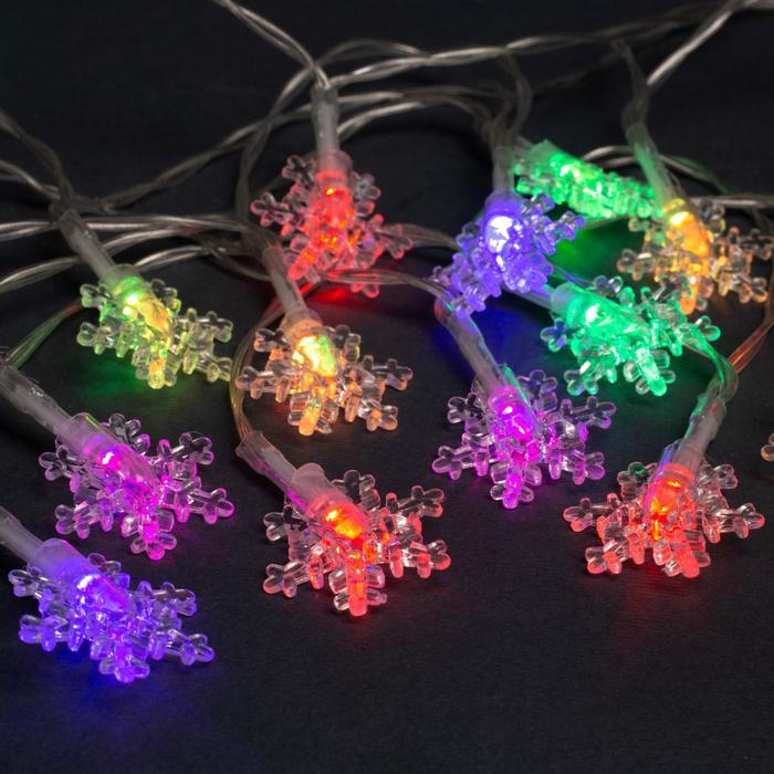 НИТЬ, 3 м, с насад. "Снежинки малые",Н.С.LED-20-3,6V,(АА* 3 шт.не в компл)МУЛЬТИ