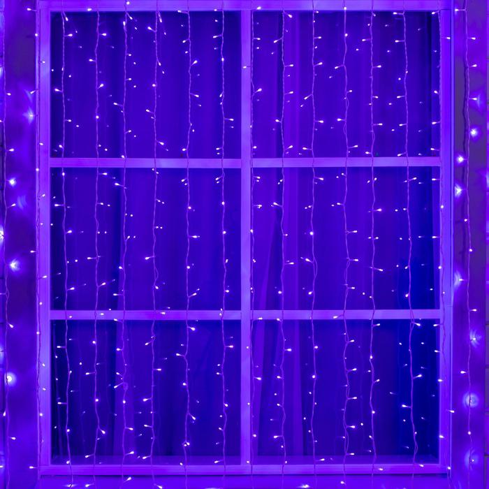 Гирлянда "Занавес" улич. УМС, Ш:2 м, В:6 м, Н.Б. 3W LED-1440-220V, БЕЗ контр. ФИОЛЕТ
