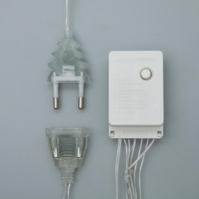 ЗАНАВЕС, УМС вилка Ш:1,5 м, В:1 м, Н.С. LED-180-220V, 8 режимов, БЕЛЫЙ