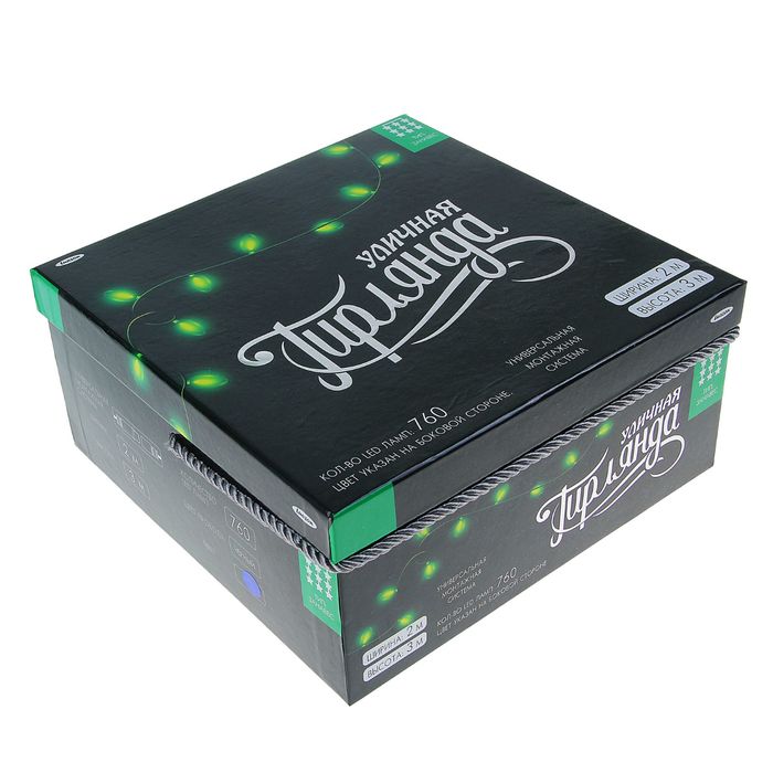 Гирлянда "Занавес" улич. УМС, Ш:2 м, В:3 м, Н.Т. 2W LED-760/180-220V, БЕЗ контр. мерц СИН